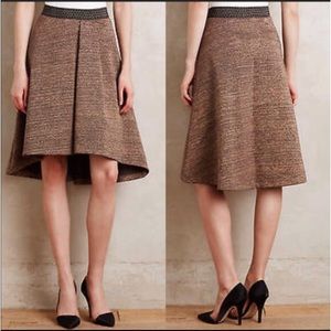 Anthropologie Gold Glistened A-Line Sweater Skirt